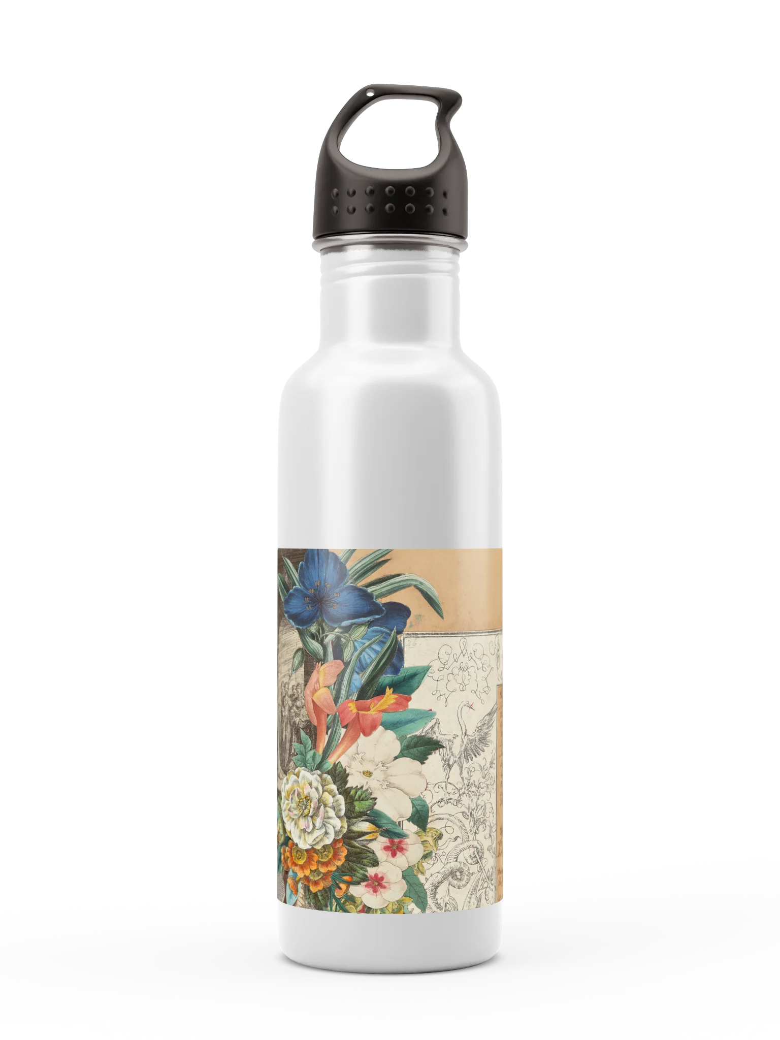 Vintage Floral Collage Water Bottle product image (1)