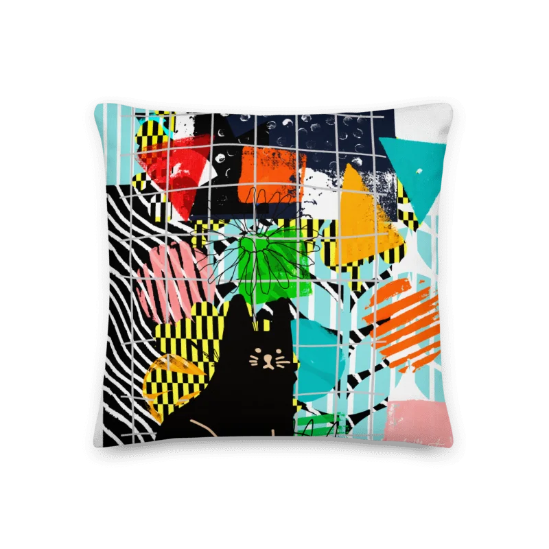 Geometric Cat Dreams Premium Pillow product image (7)