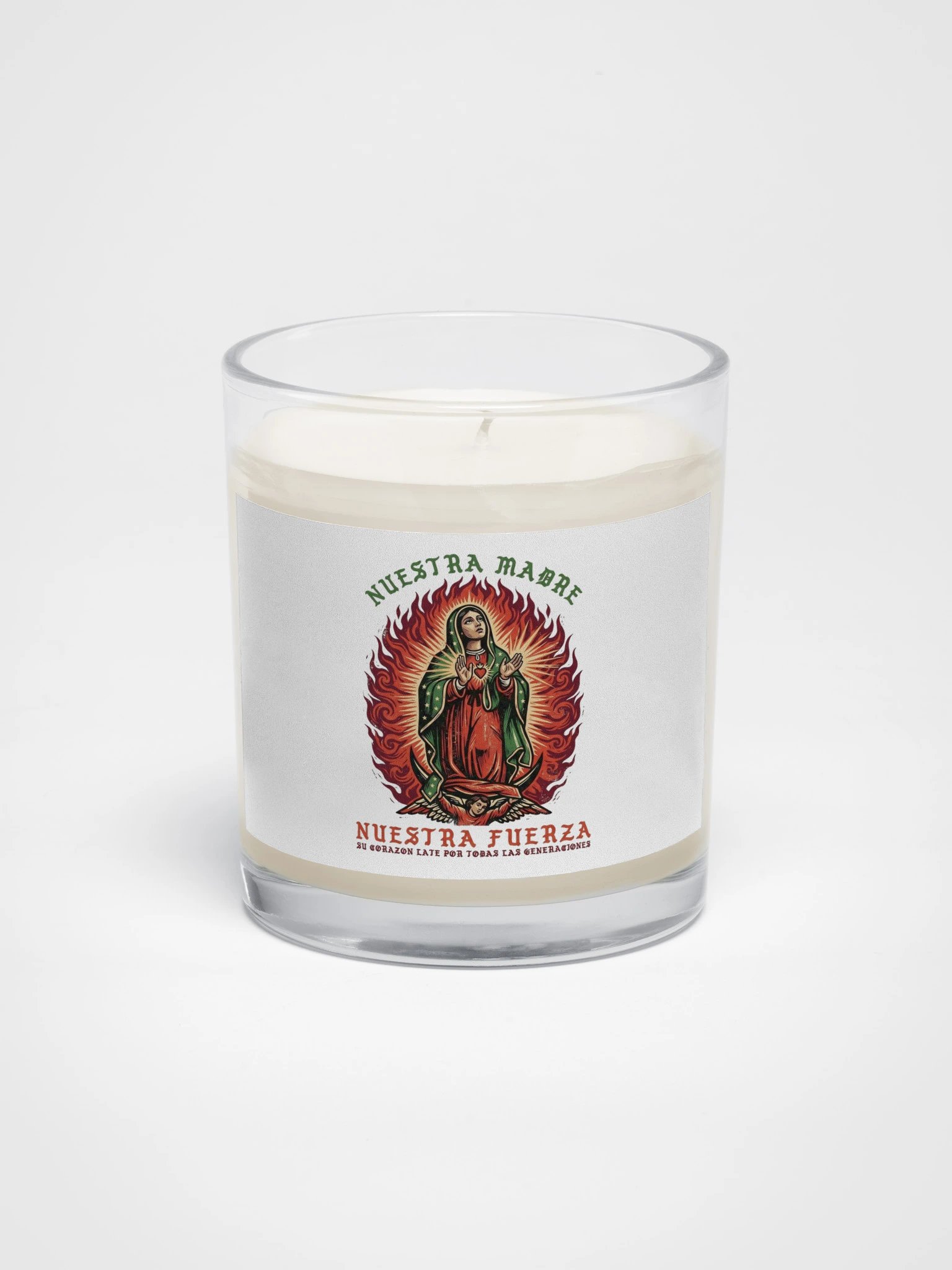Virgin Mary Nuestra Madre Spiritual Light Woodblock Art Print product image (1)
