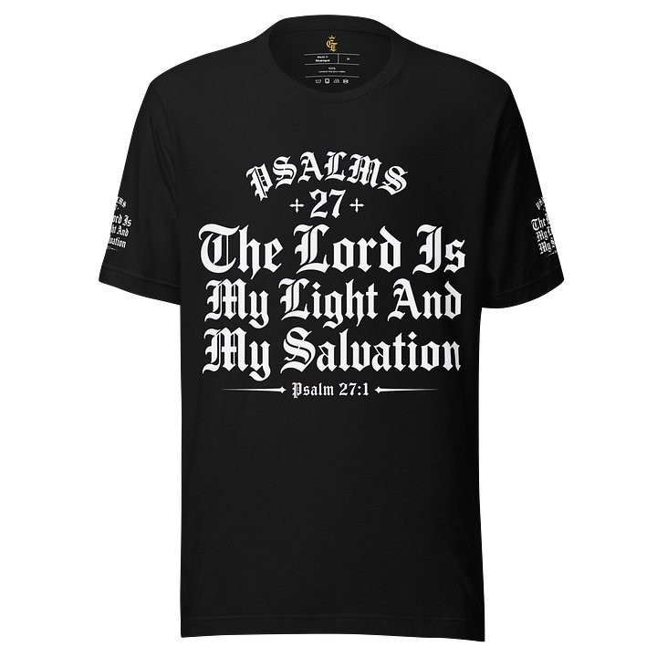 Psalm 27 Gothic Tee — 'The Lord Is My Light' product image (1)