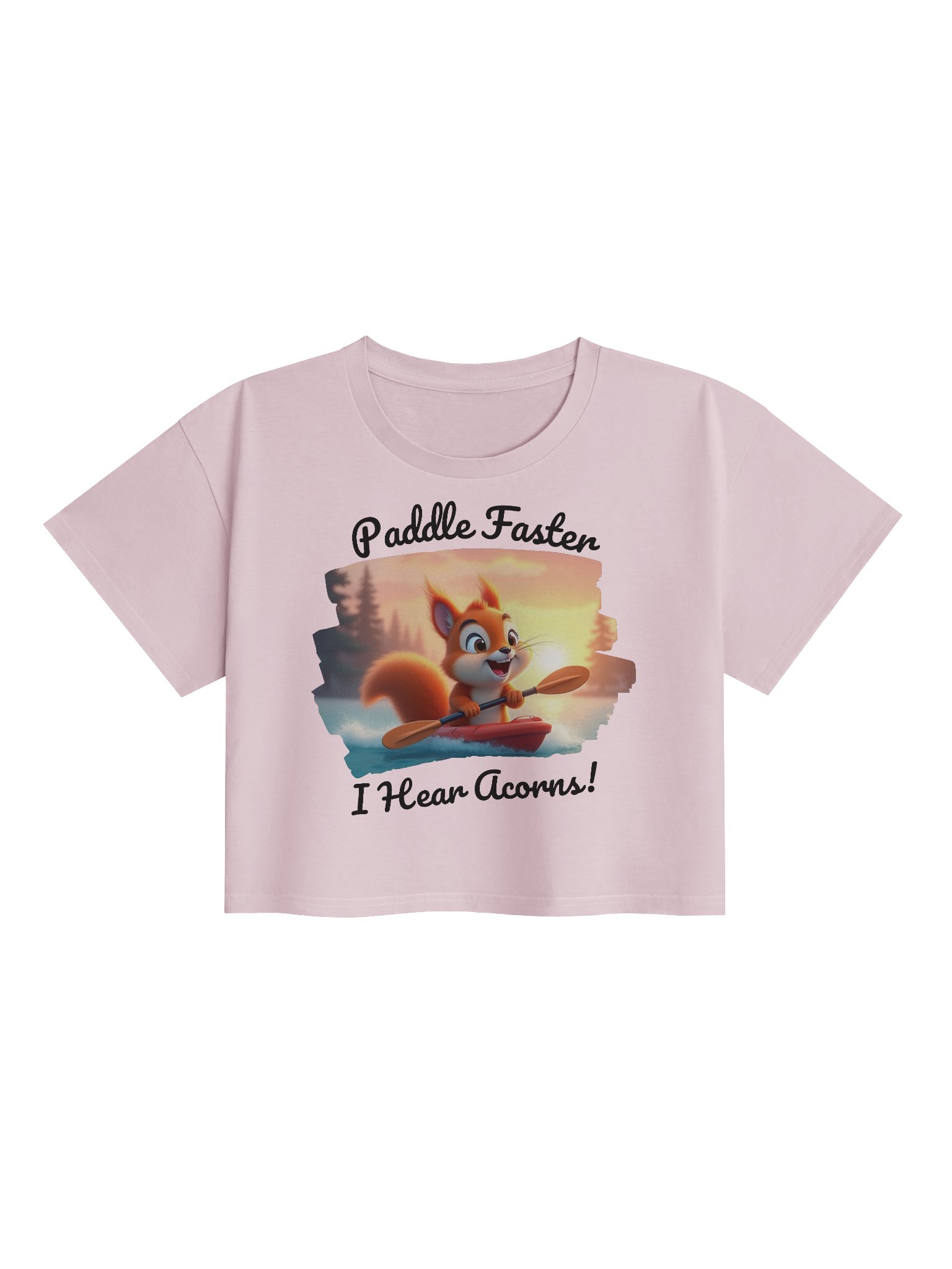 Paddle Faster, I Hear Acorns – Funny Kayaking Red Squirrel Women’s Crop Top product image (1)