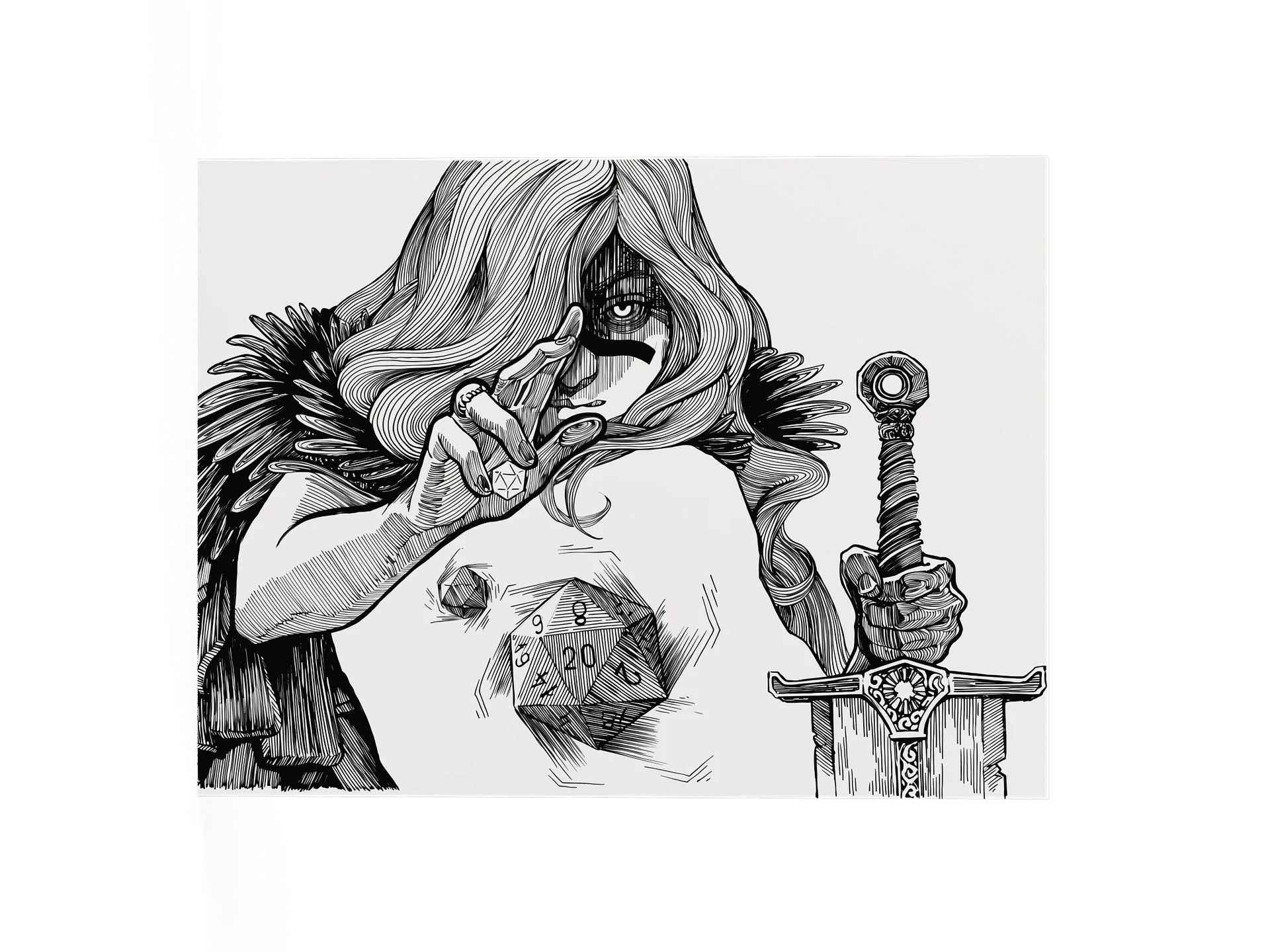 Inktober art. “Toss" (Poster) product image (4)