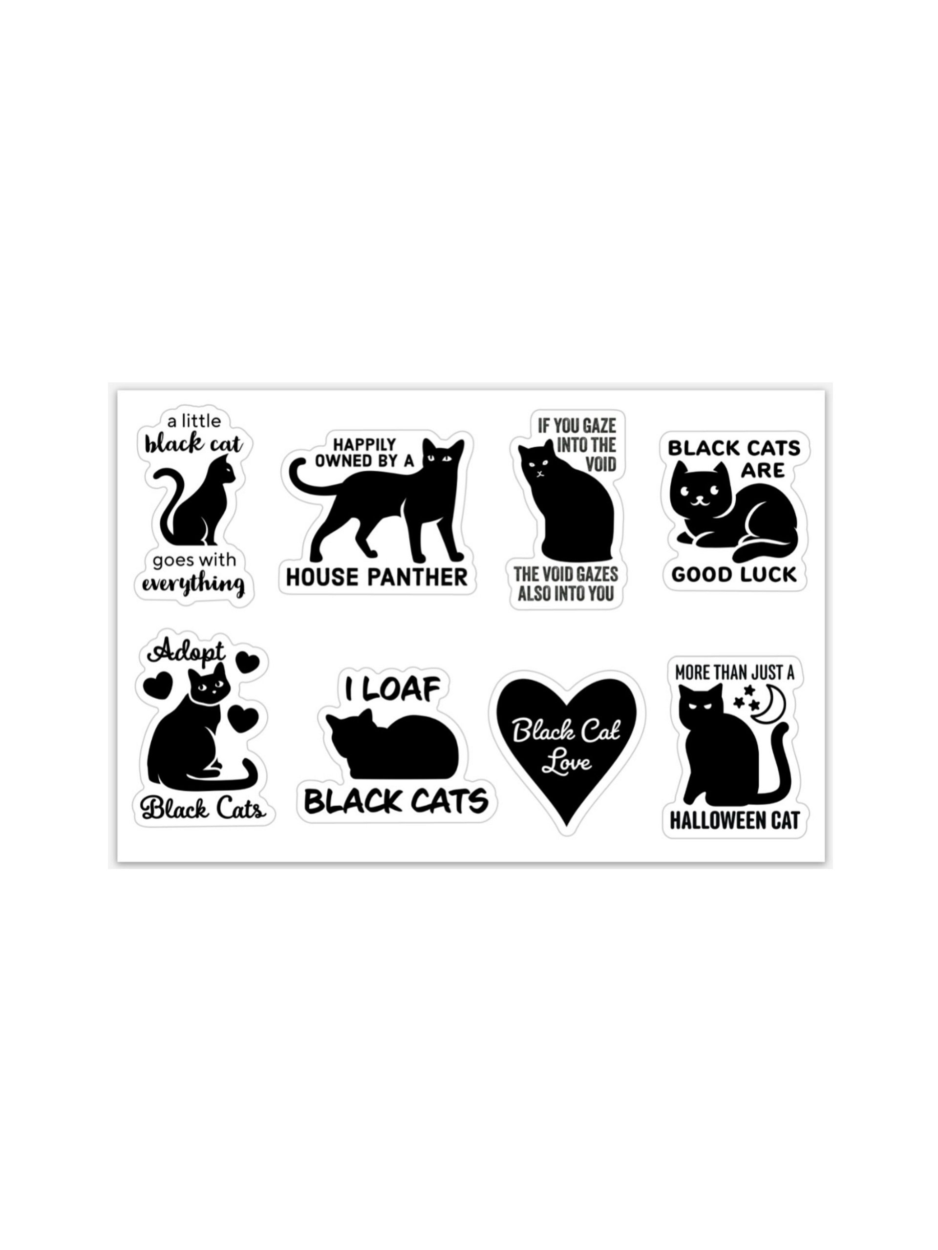 Black cat sticker sheet product image (1)