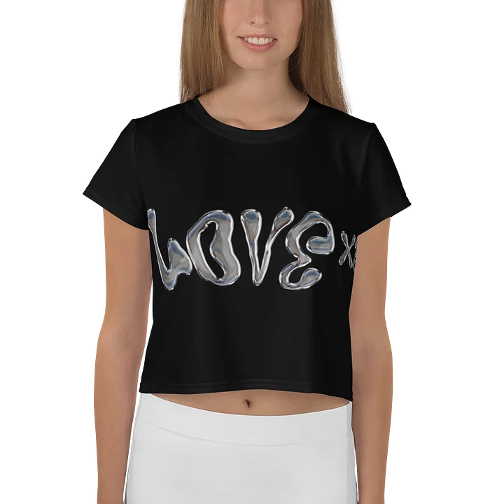 LOVE X3 Women's Crop Top Tee product image (1)