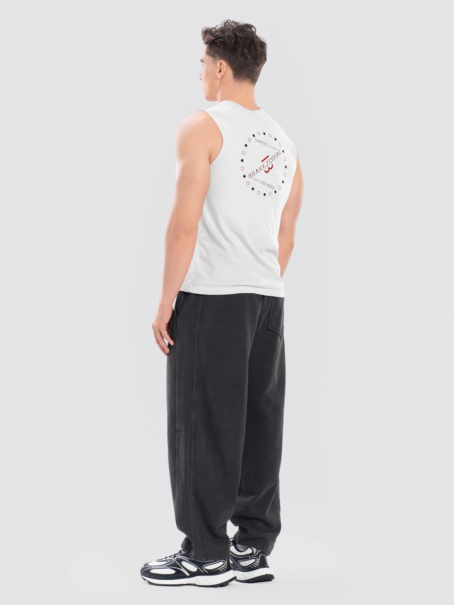 Brake Zodiac Logo (front) Leaving the Wheel Number 13 (rear) Muscle Vest Tank Top product image (10)