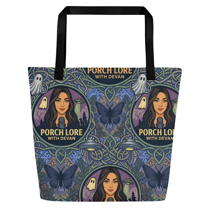 PORCH LORE DEVAN PERIWINKLE MOTH LARGE TOTE BAG product image (1)