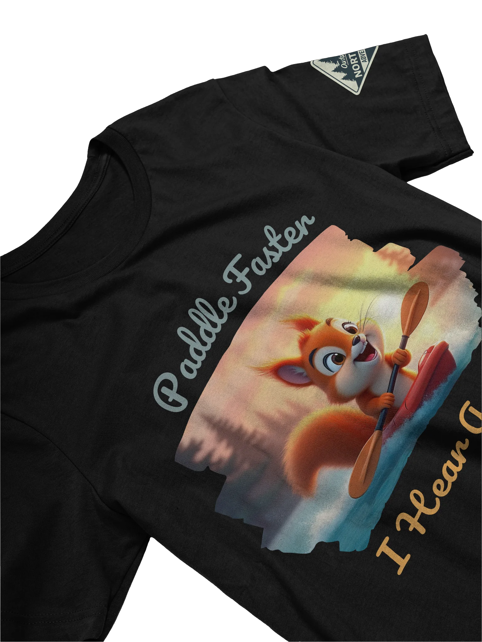 Paddle Faster, I Hear Acorns – Funny Kayaking Red Squirrel Outdoor T-Shirt product image (3)