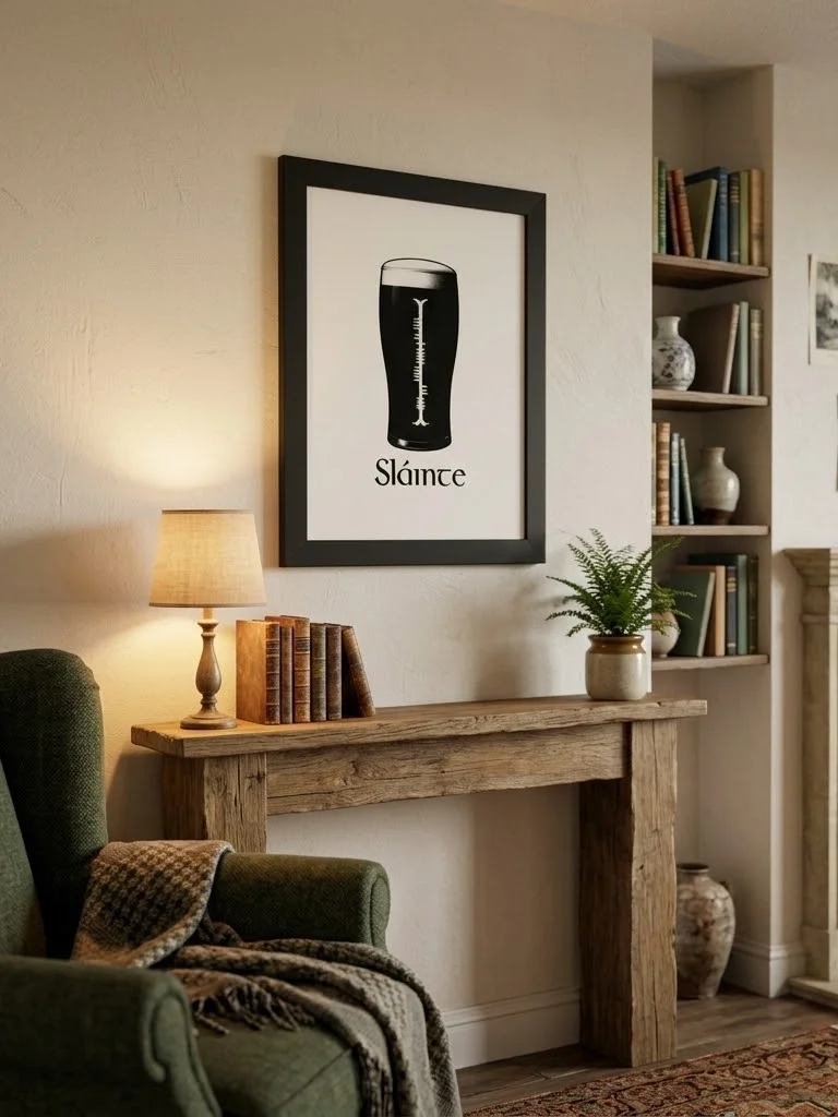 Sláinte – Celtic Health & Cheers Ogham Framed Art Print product image (25)