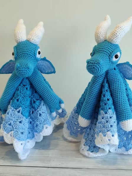 Blizzard Ice Dragon Crochet Lovey Pattern | Amigurumi Toy (PDF Pattern) - Crafting Happiness product image (2)