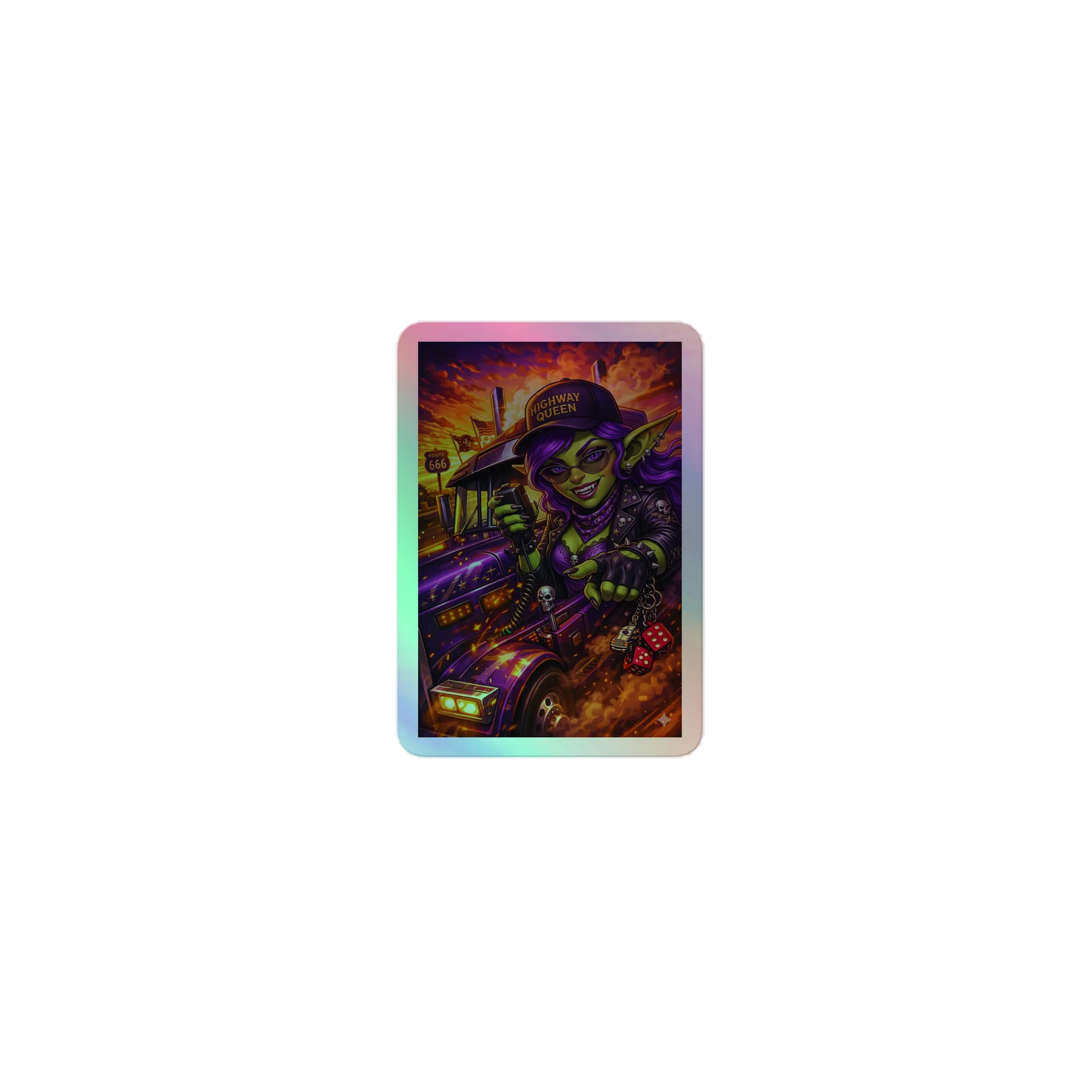 Highway Queen Holographic Sticker Sheet product image (1)