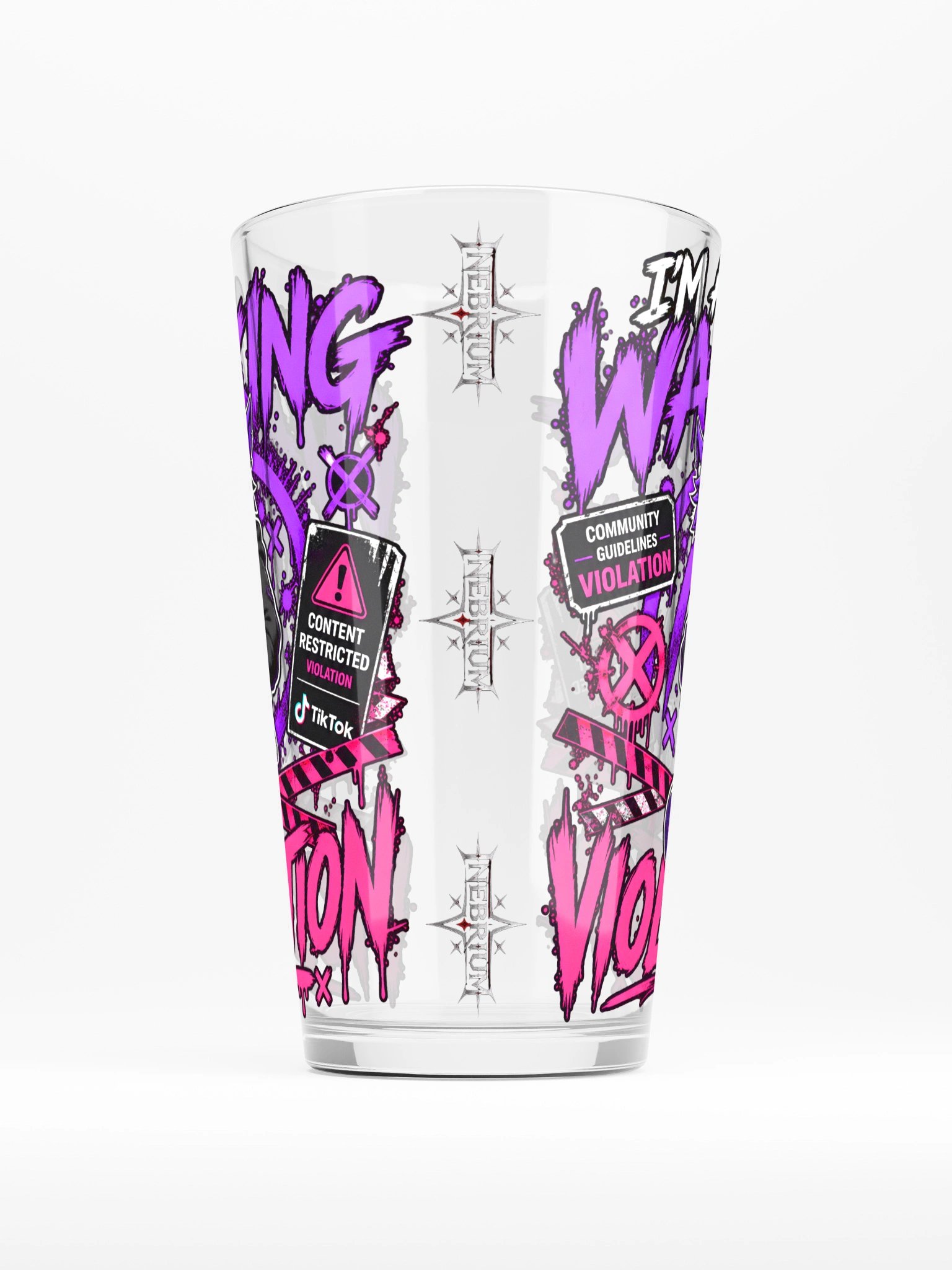 Walking Violation Neon Art Shaker Pint Glass product image (1)