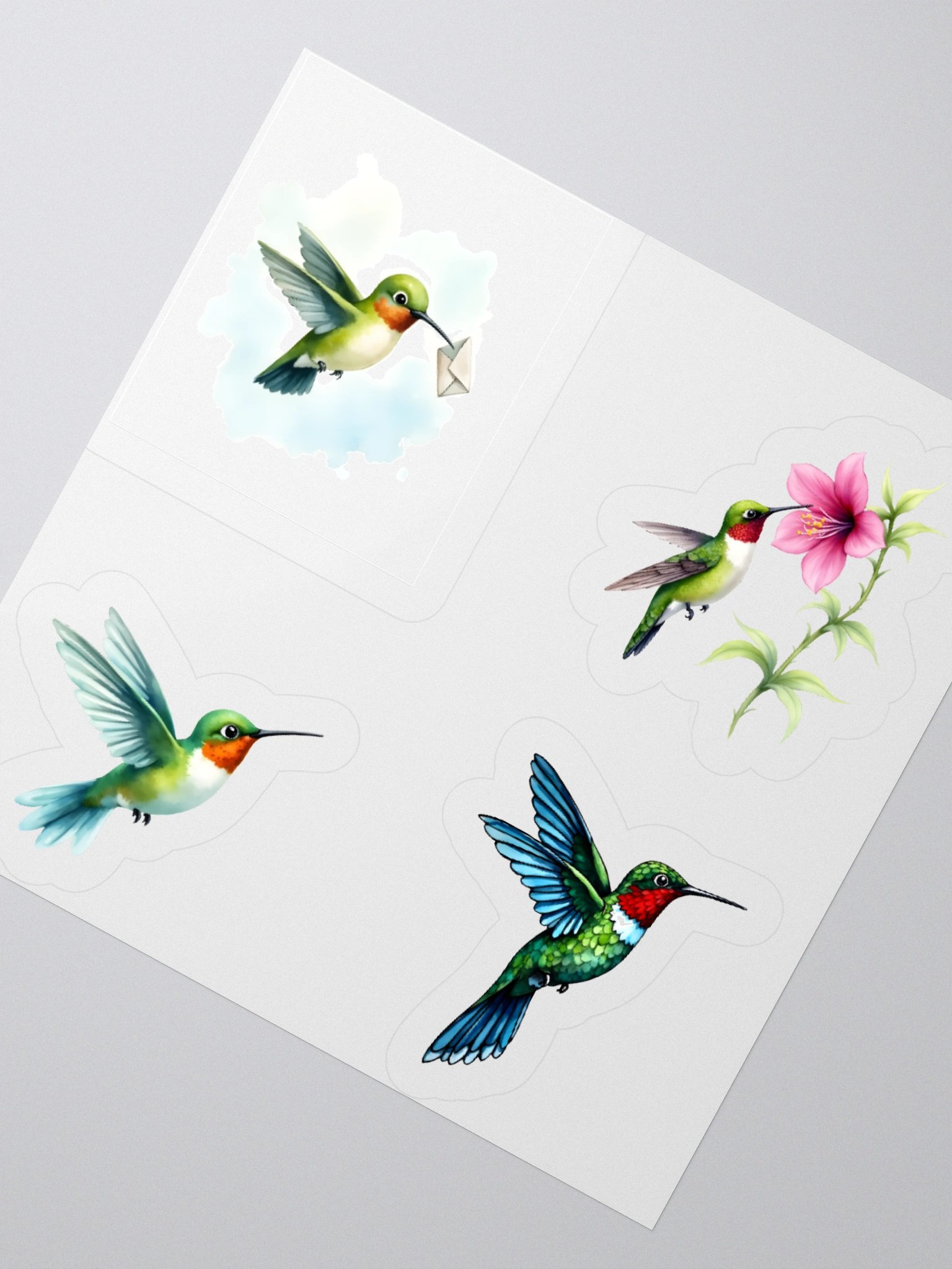 Vibrant Hummingbird Kiss Cut Stickers Set product image (4)