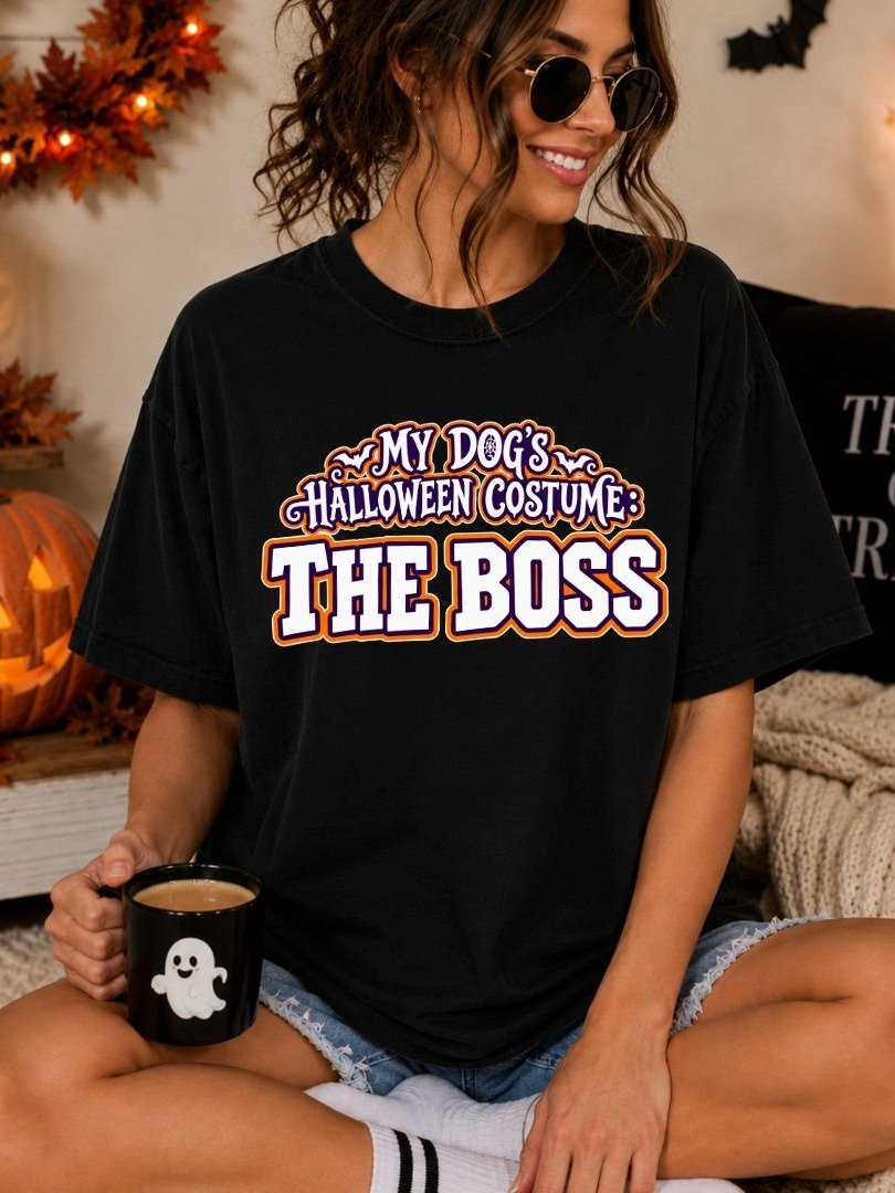 My Dog’s Halloween Costume Is The Boss T-Shirt – Funny Dog Lover Halloween Tee product image (1)