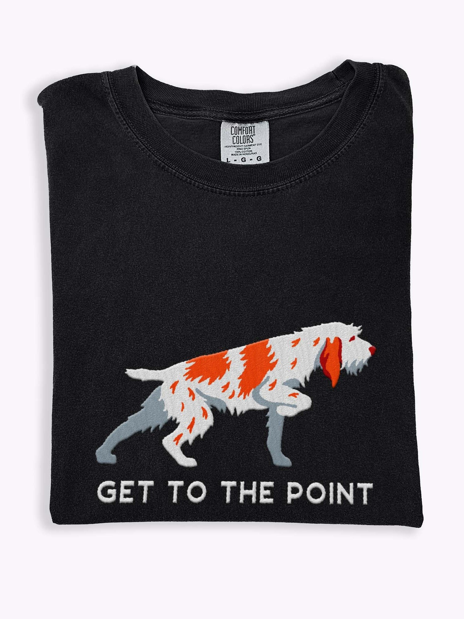 Get to the Point T-Shirt(Embroidered) of a Spinone Italiano(Red & White) product image (2)