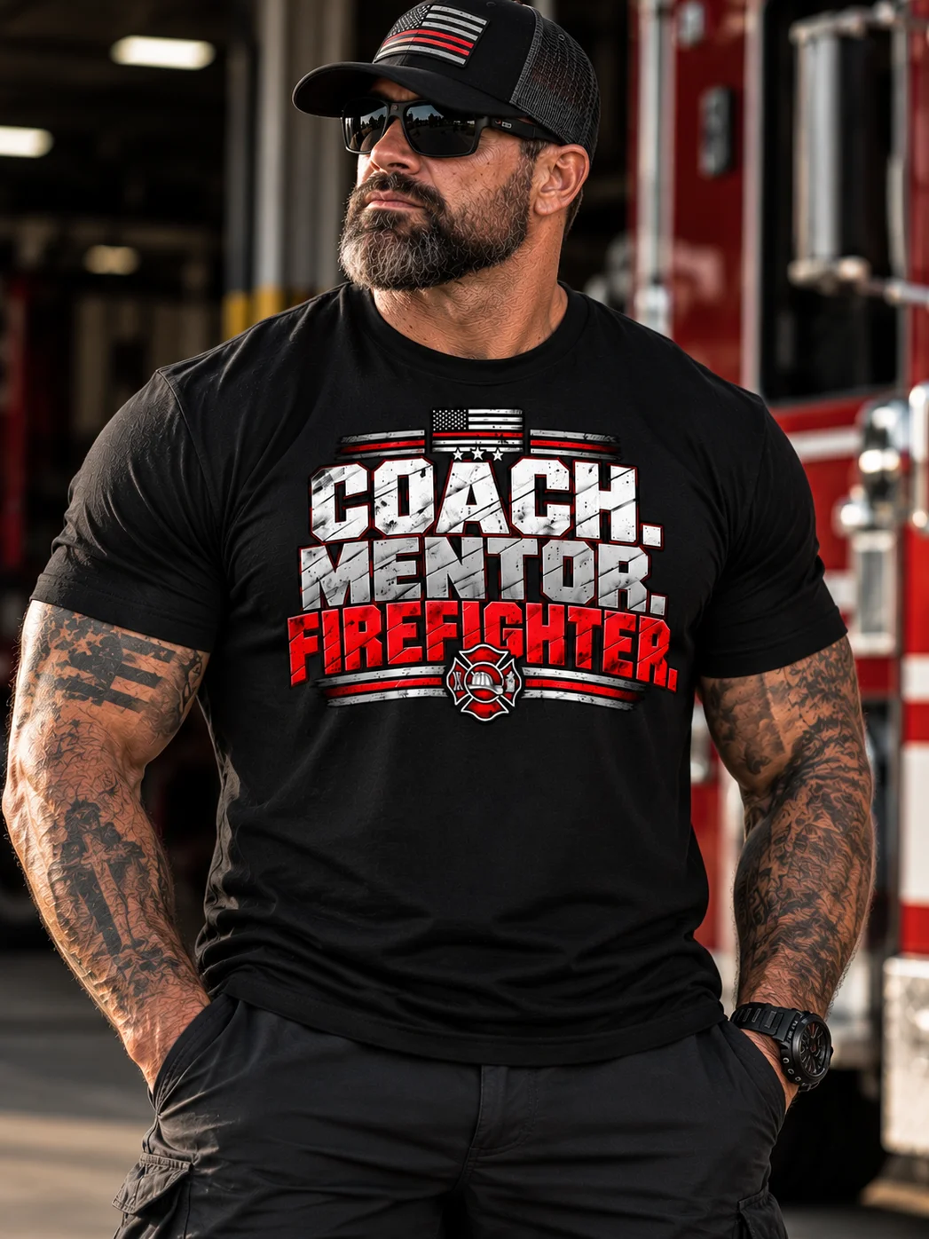 Coach. Mentor. Firefighter. | Service & Honor Tee product image (11)