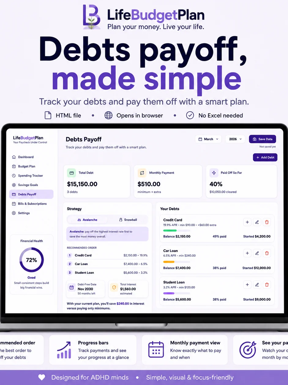 All in one paycheck planner.one simple system to know what's safe to spend product image (2)