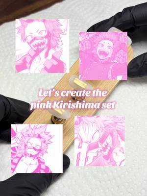 The pink #kirishima set 🩷  I’ve been working on this set since January oops, but here he is finally 🤭  This set is available to purchase on my website, Thebuildergelbabe.com 💜  #redriot #kirishimaeijiro #mha #bnha 