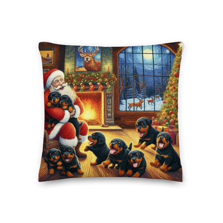 Rottweiler Puppies & Santa Christmas Premium Pillow product image (3)