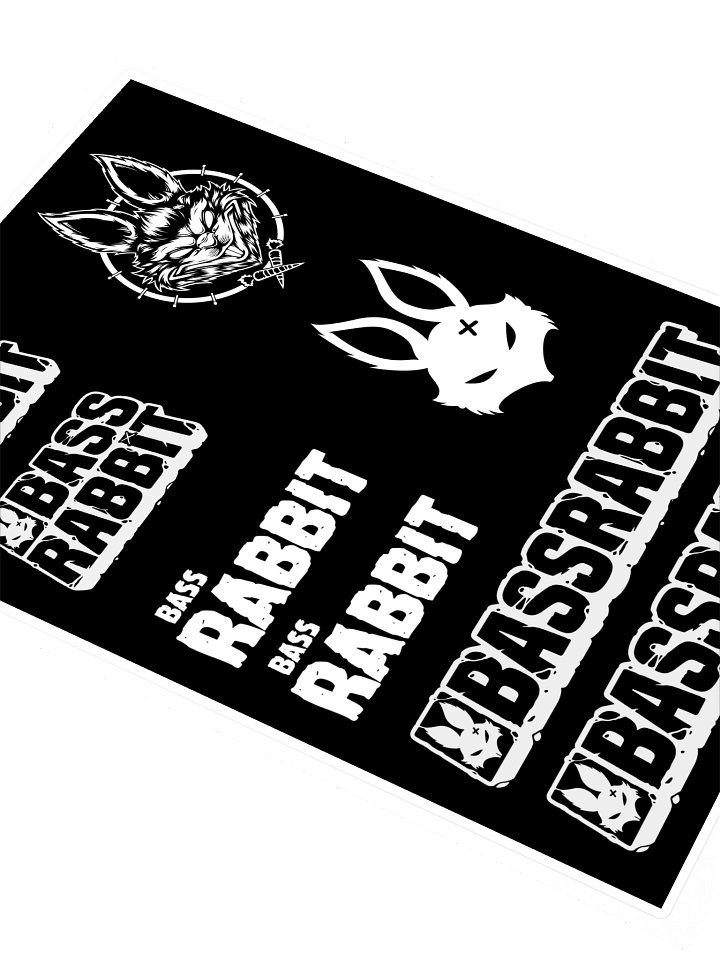 Bass Rabbit Sticker Sheet White product image (2)