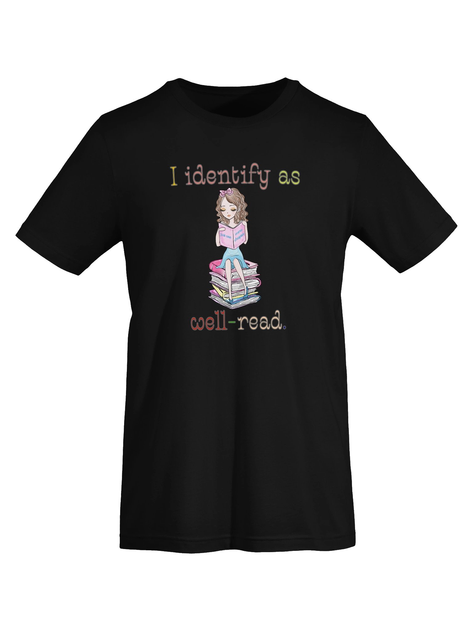 I Identify As Well-Read (Girl Sitting on a Stack of Books) Tee product image (5)
