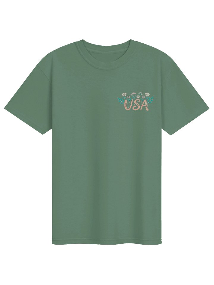 USA Floral Comfort Colors T-Shirt – 4th of July Front Pocket & Back Graphic Tee product image (6)