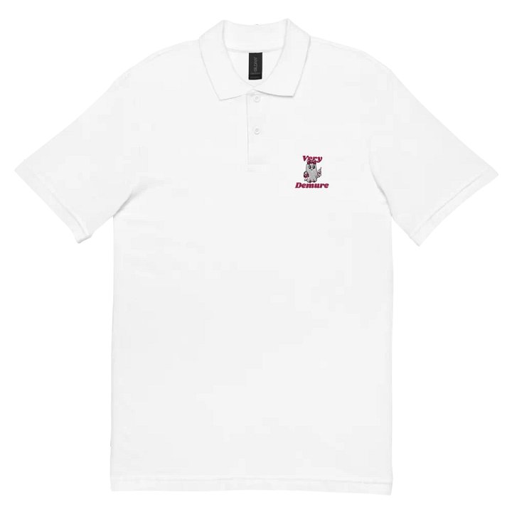 Very Demure Cute Ghost Embroidered Relaxed Fit Cotton Polo Shirt product image (1)