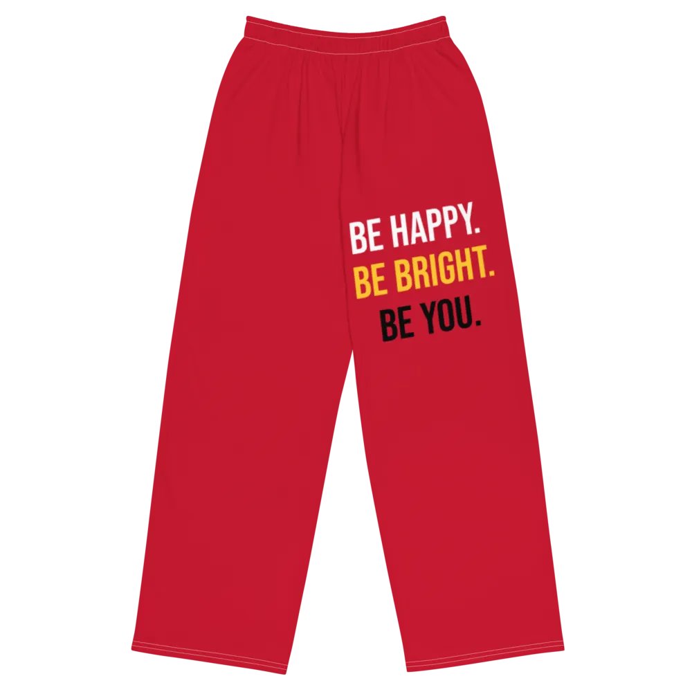 'Be Happy, Be Bright, Be You' Wide Leg Unisex Pants product image (3)