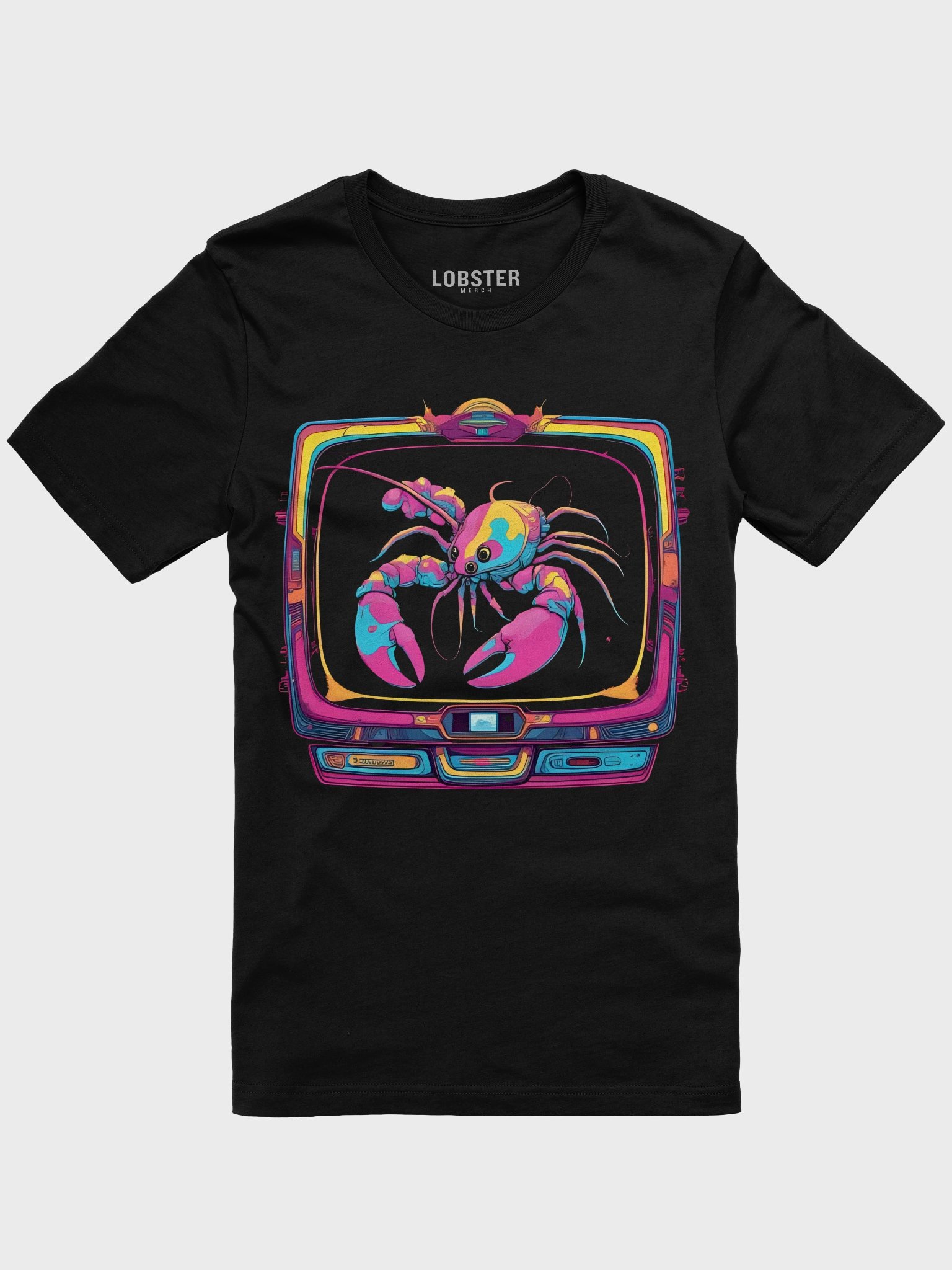 Lobster Static Glitch T-Shirt | RGB Neon Glitch Lobster Streetwear Design Tee product image (2)