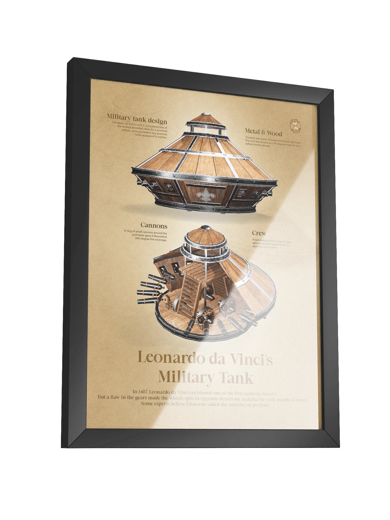 Leonardo da Vinci's Military Tank (Framed Poster) product image (5)