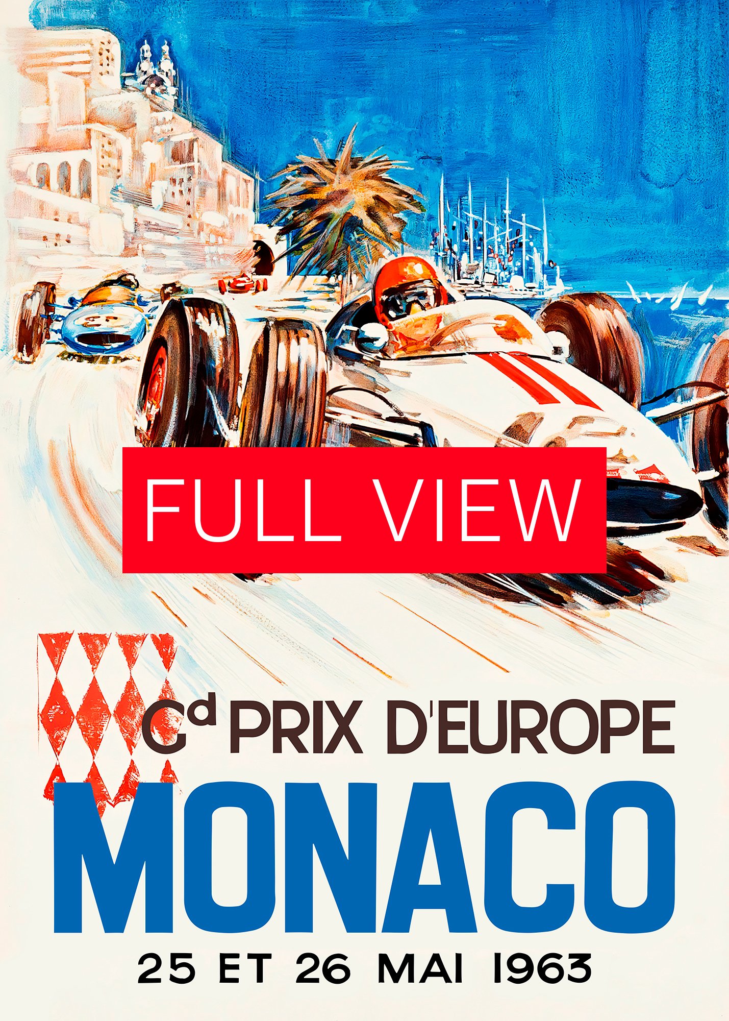 Monaco Vintage F1 Grand Prix, 1963 poster — Vintage Formula 1 poster, Monaco Grand Prix poster, retro travel poster product image (3)