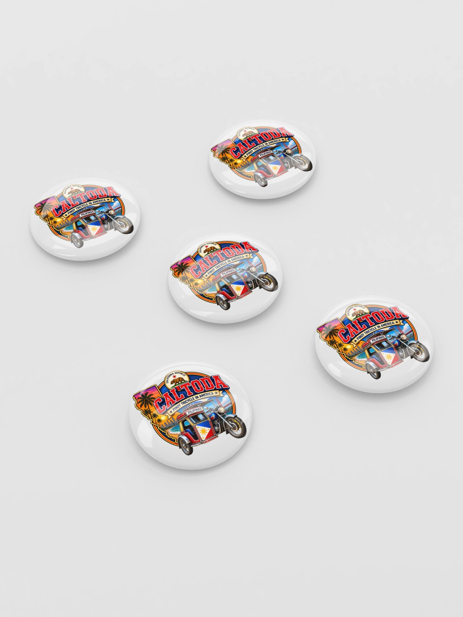 CAL TODA BUTTONS (COST $8.25 AND $9.25 - JANET at Party Over Here can manufacture 12x for $5.50 size 2.25") product image (3)
