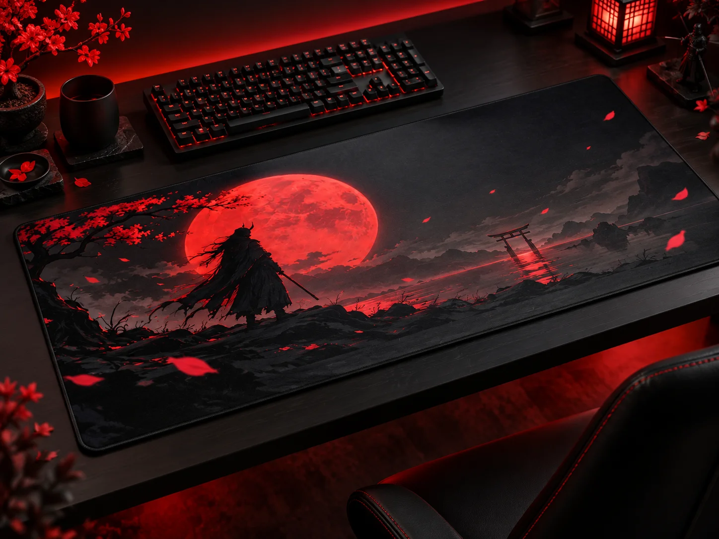 Blood Moon Ronin | OniDeskt XL Mouse Pad product image (2)