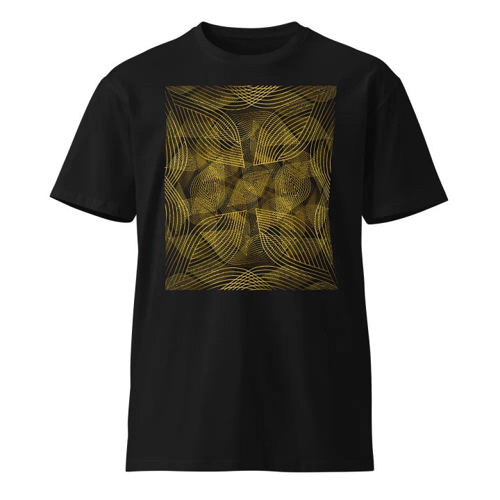 T-Shirt with golden lines and leaf design product image (1)