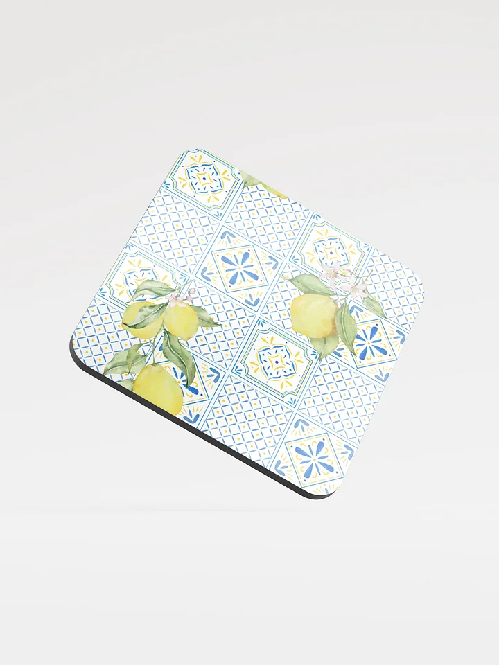 Mediterranean Lemon Tile Glossy Drink Coaster product image (2)