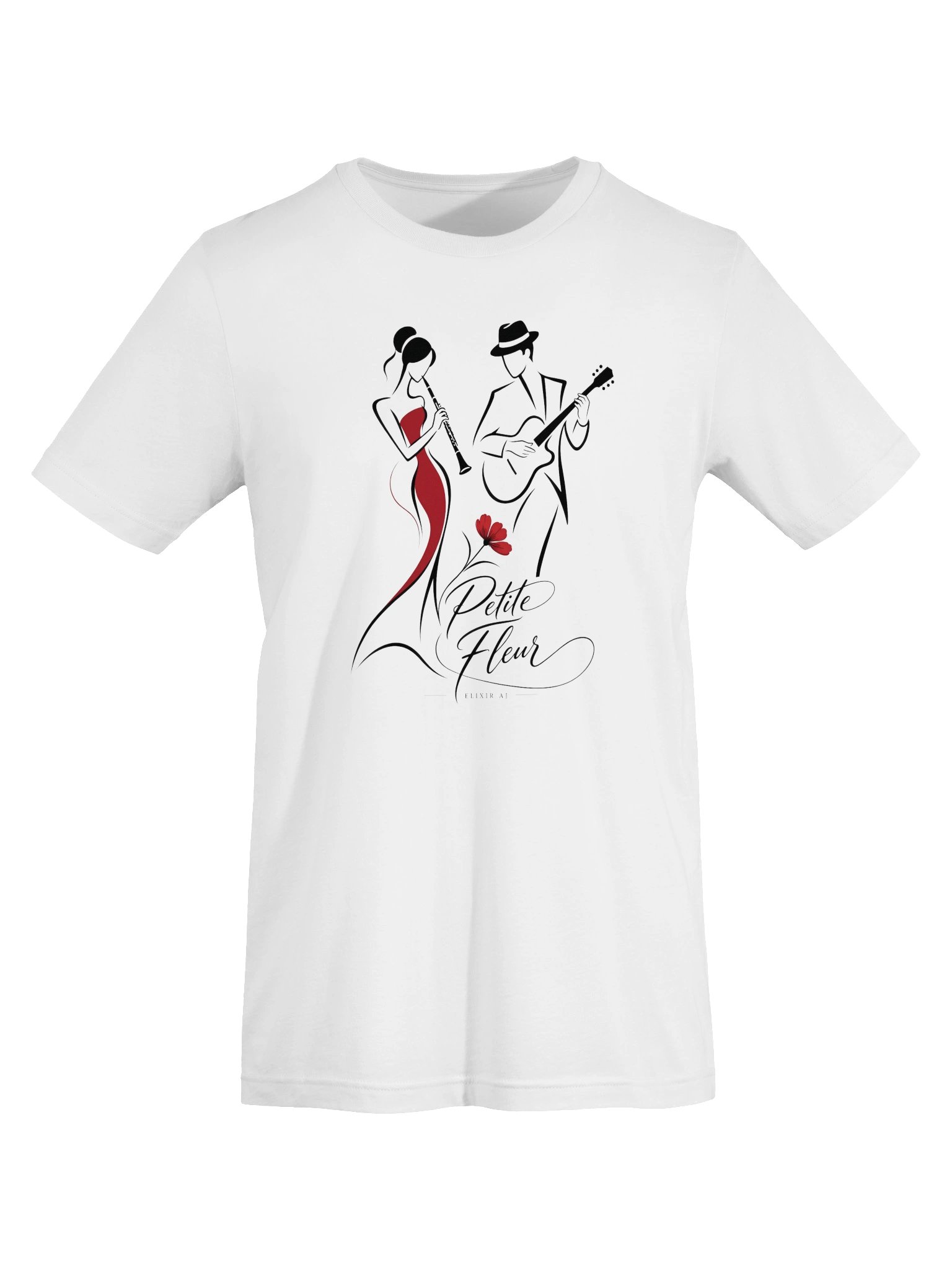 Petite Fleur – Elegant Jazz Line Art Supersoft T-Shirt | Elixir AJ product image (5)