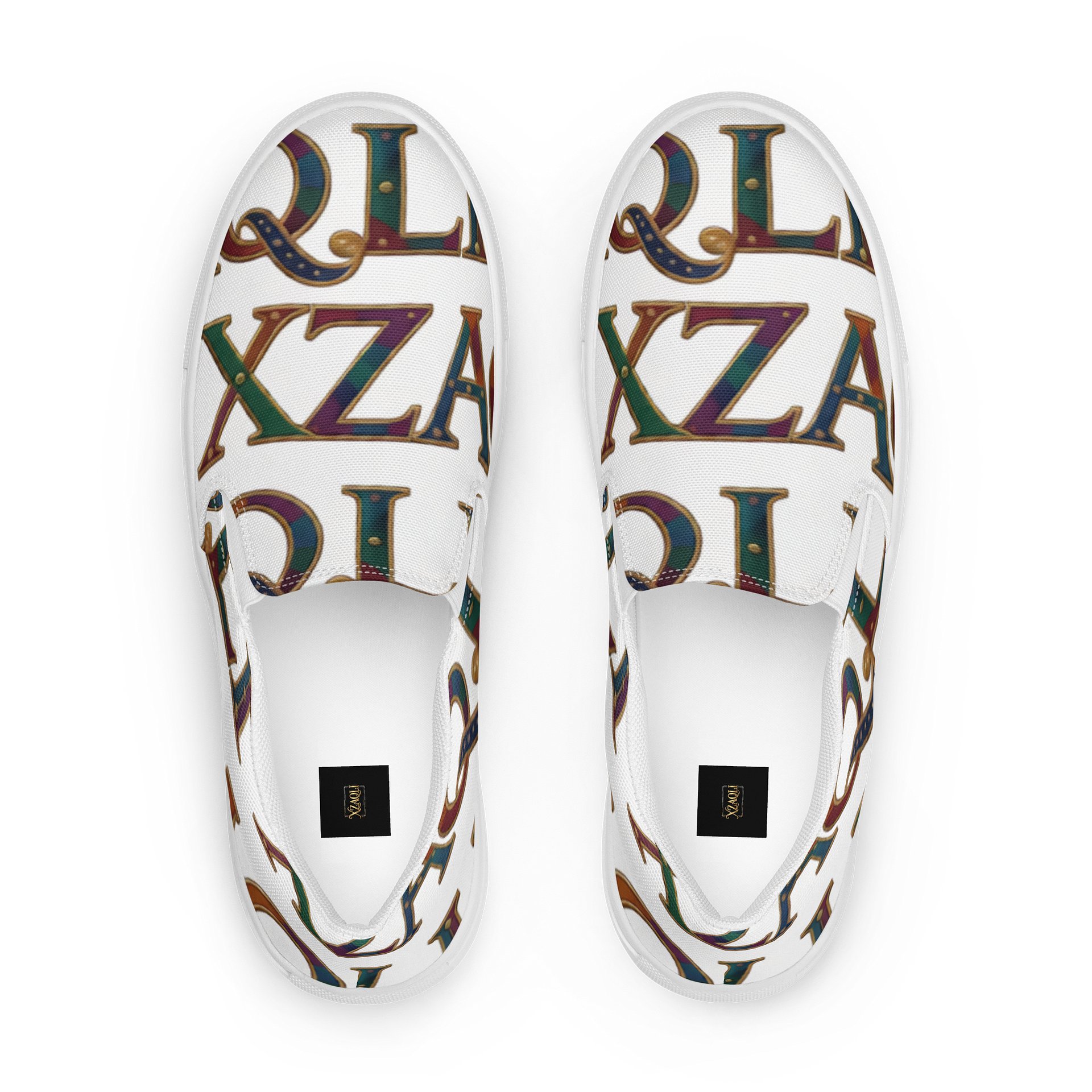 XZAQLI Monogram Women's Canvas Slip-On (White) product image (4)