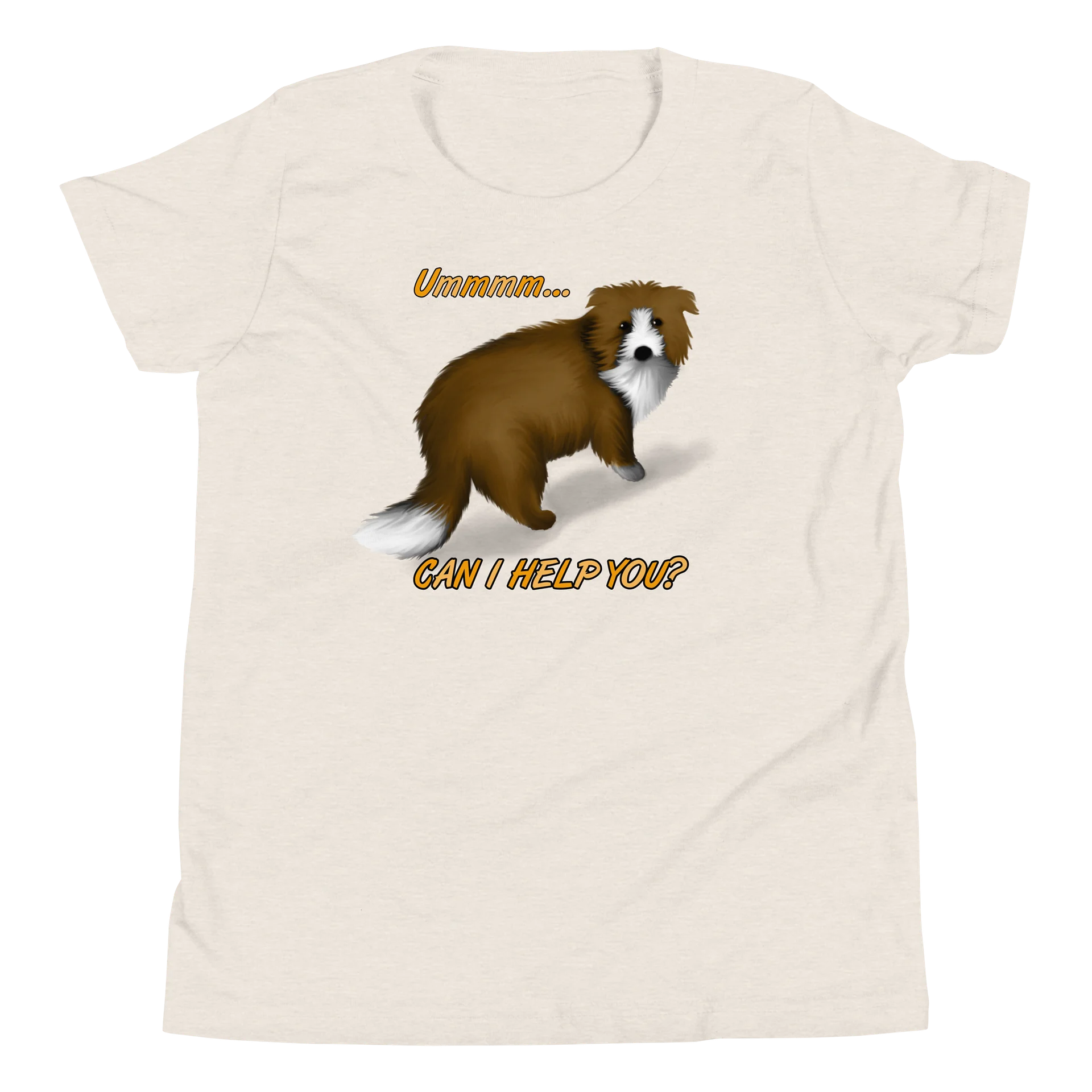 Dog "Ummm... Can I Help You?" T-Shirt. Youth Short Sleeve T-Shirt - Bella+Canvas product image (1)