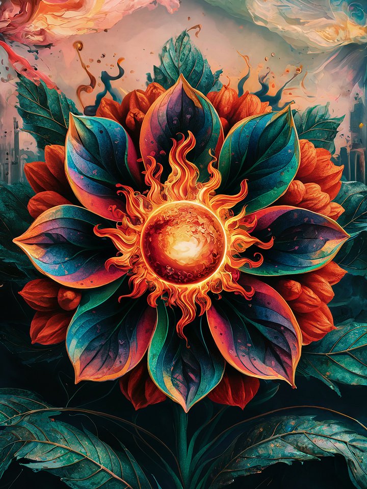 Stellar Sunflower Poster – Surreal Cosmic Bloom Wall Art product image (1)