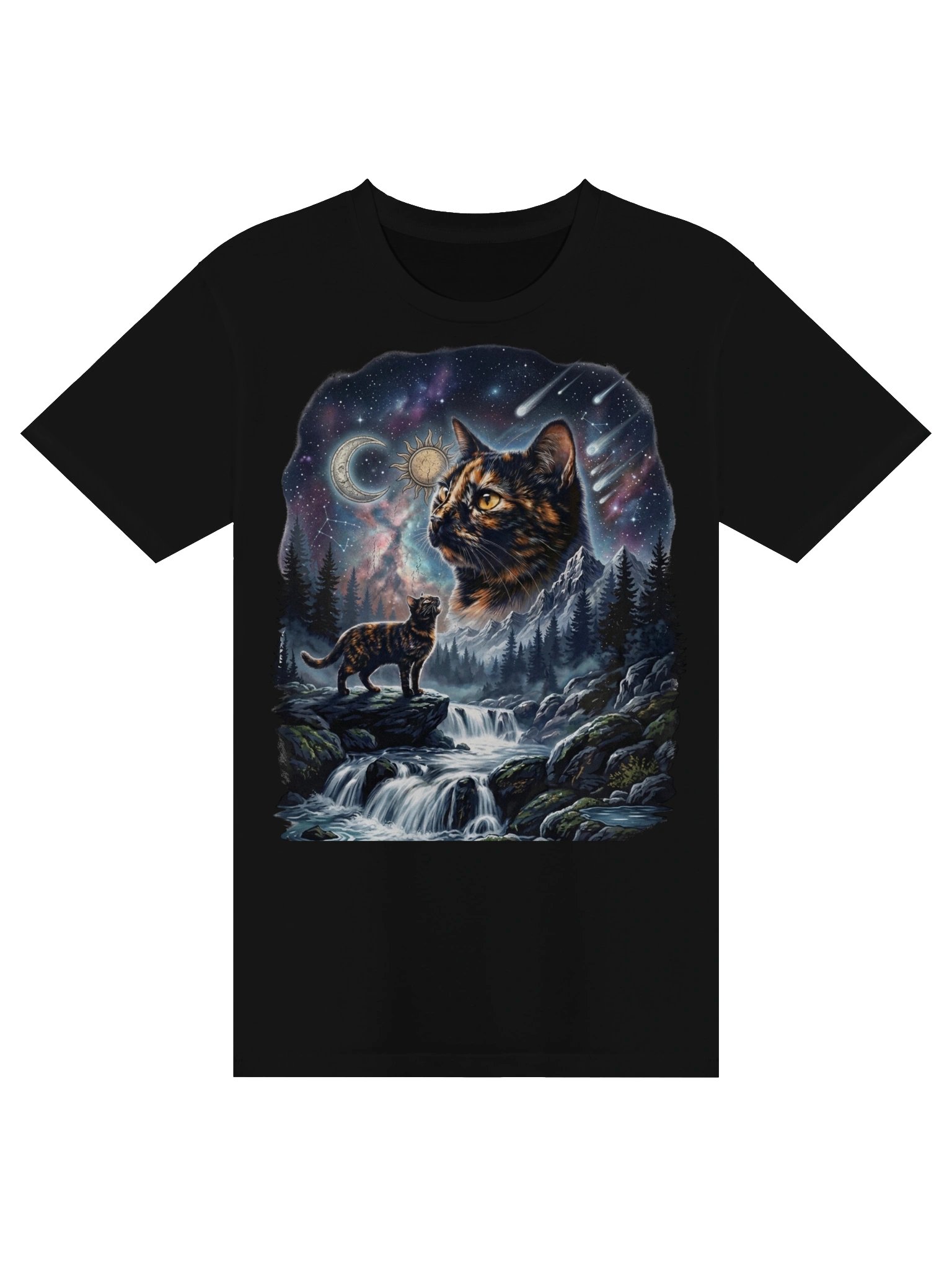 Tortoiseshell Cat Howling to the Moon Shirt - Funny Tortie Cat T-Shirt, Halloween Gifts, Comfort Colors product image (5)