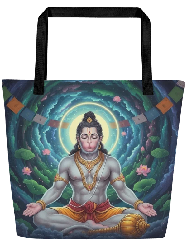 Hanuman Dhyana Tote Bag – Cosmic Meditation & Inner Strength product image (6)