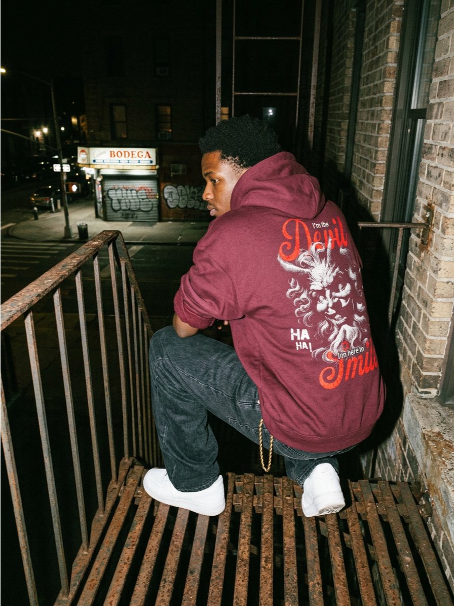Devil Smile Hoodie | VOID Club Midweight Streetwear Hoodie product image (2)