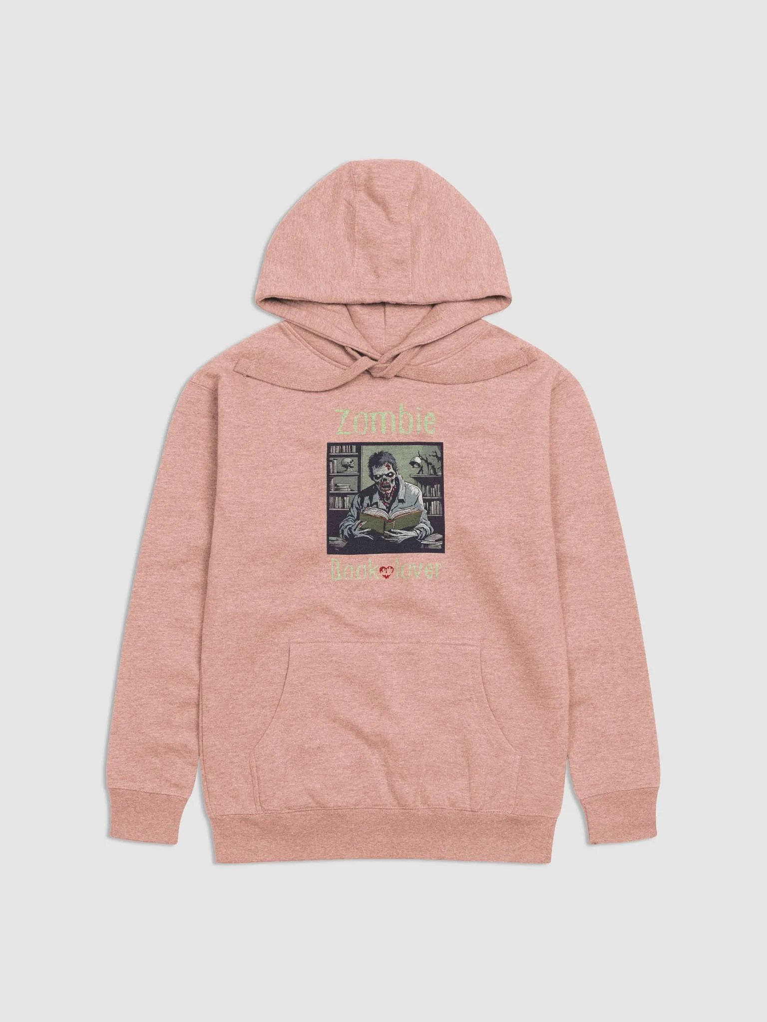 Zombie Book Lover Dusty rose pink Unisex Hoodie product image (1)
