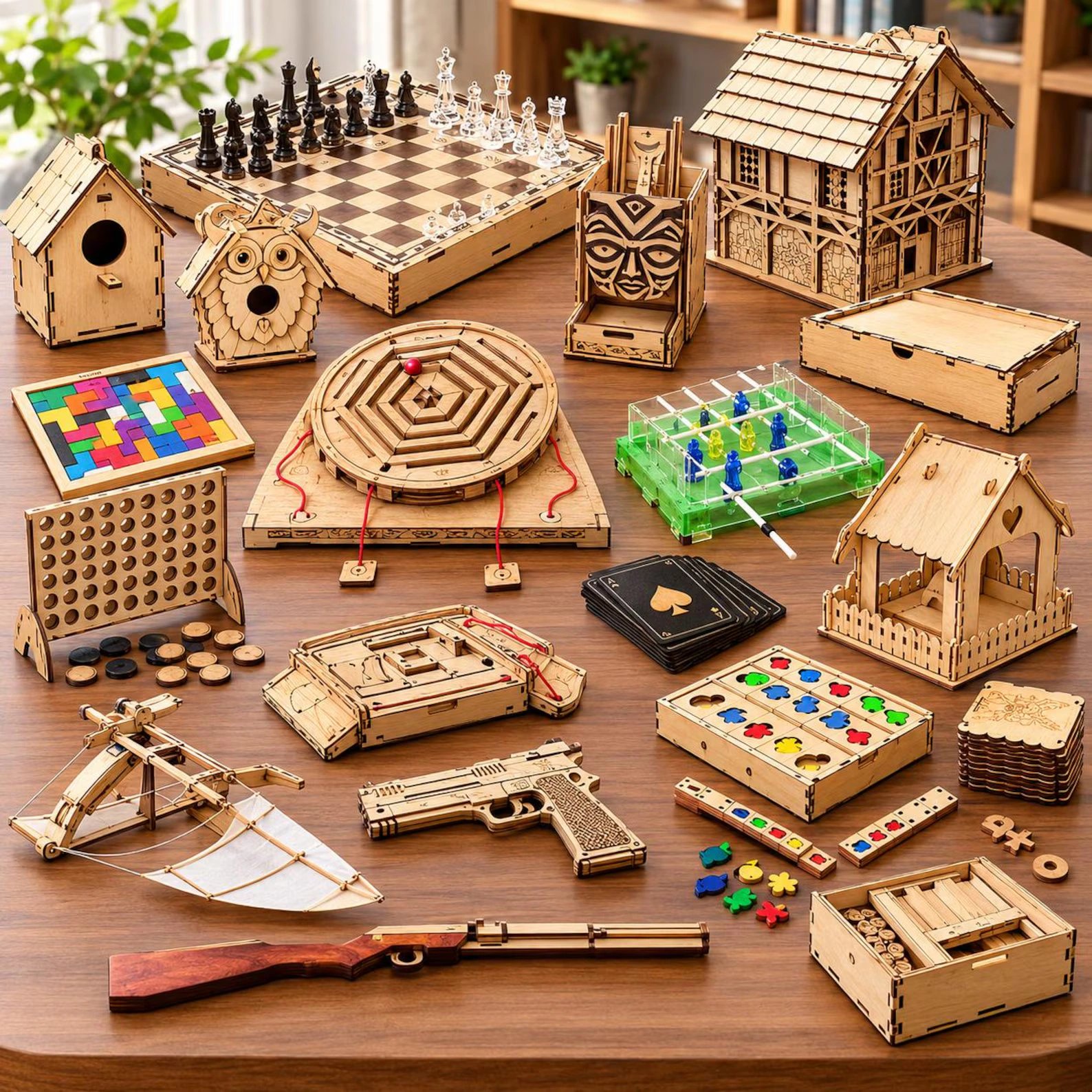 120+ Laser Cut Games & Wooden Toy Bundle | Puzzle, Board Game & Chess SVG DXF Files product image (4)