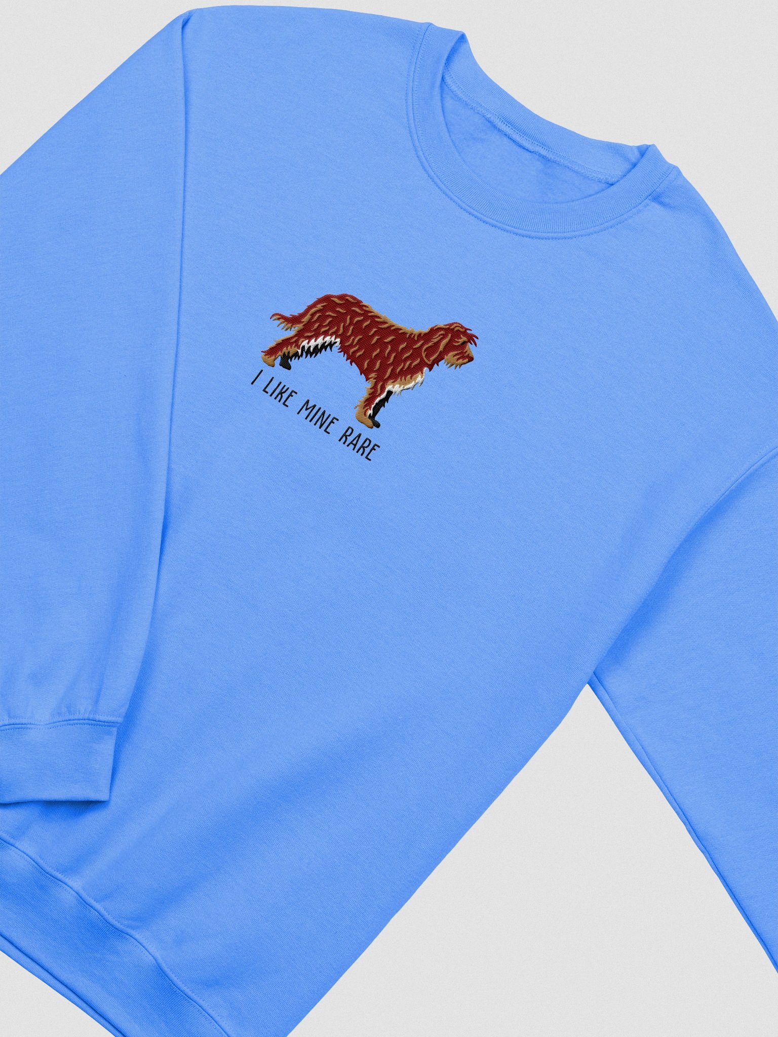 I Like Mine Rare Sweatshirt (Embroidered) of an Otterhound(Chocolate) product image (6)