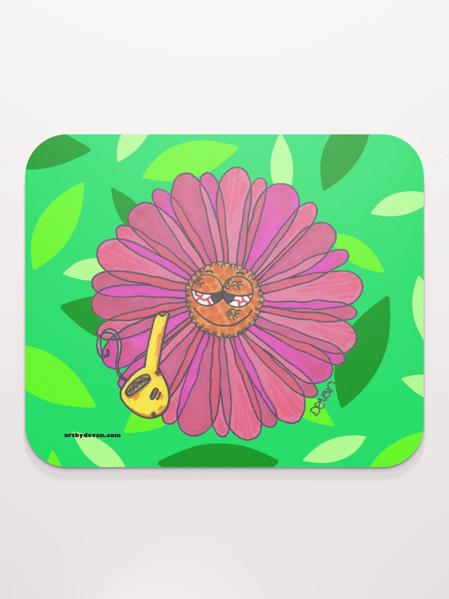 Pink Stoner Flower Mousepad product image (2)