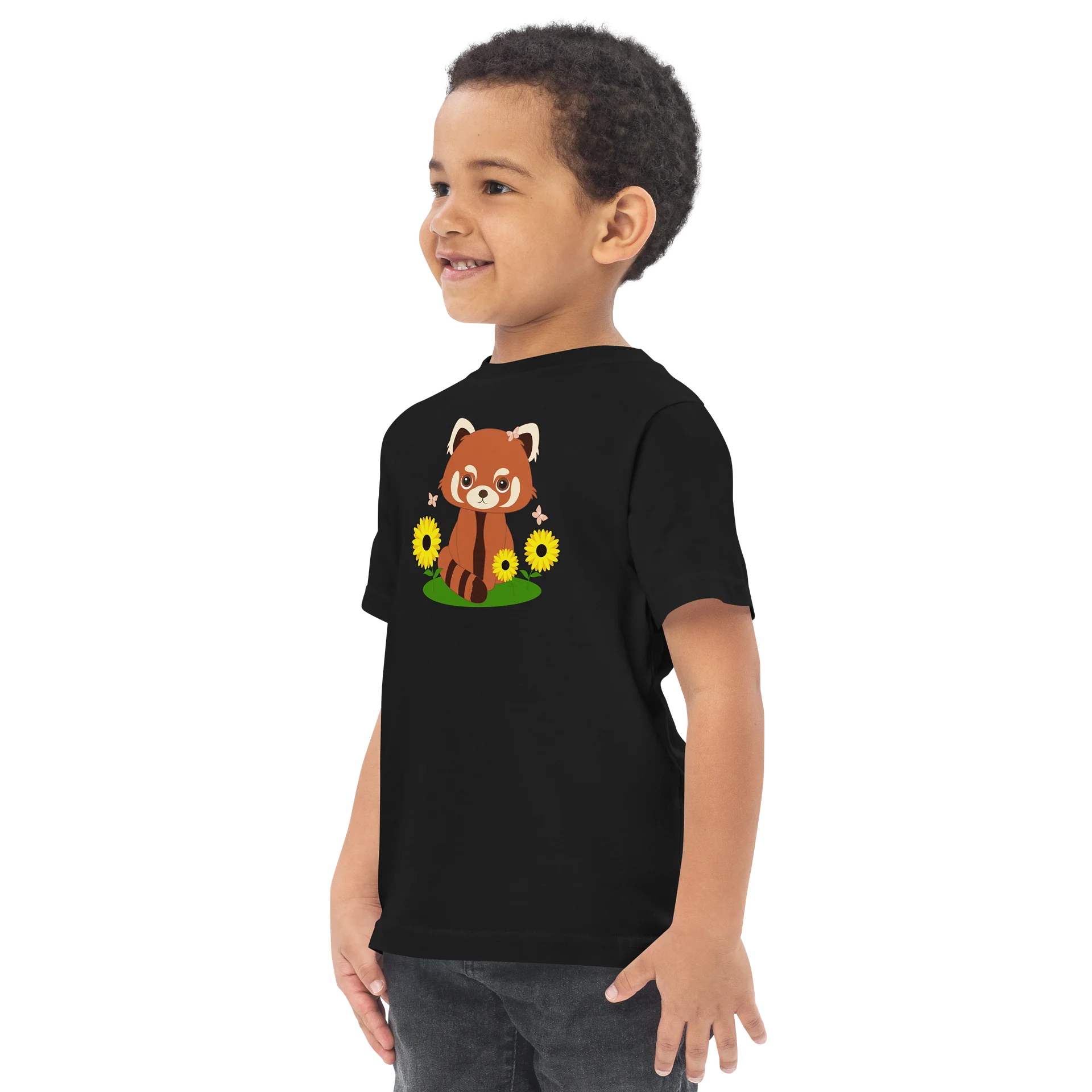 Soft Paws & Petals Red Panda Toddler Jersey T-Shirt-Black product image (3)