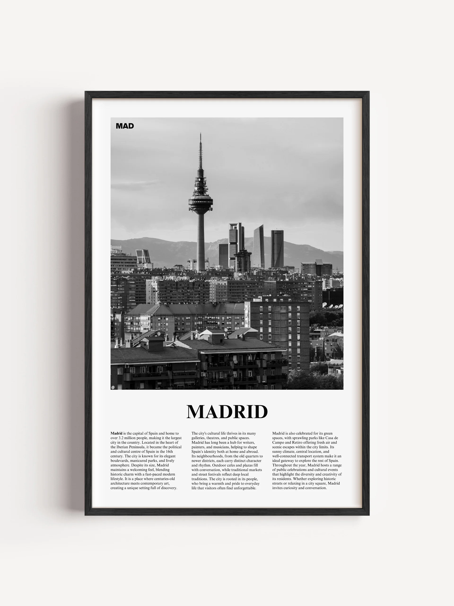 Madrid 02 Newspaper Poster | Framed product image (5)