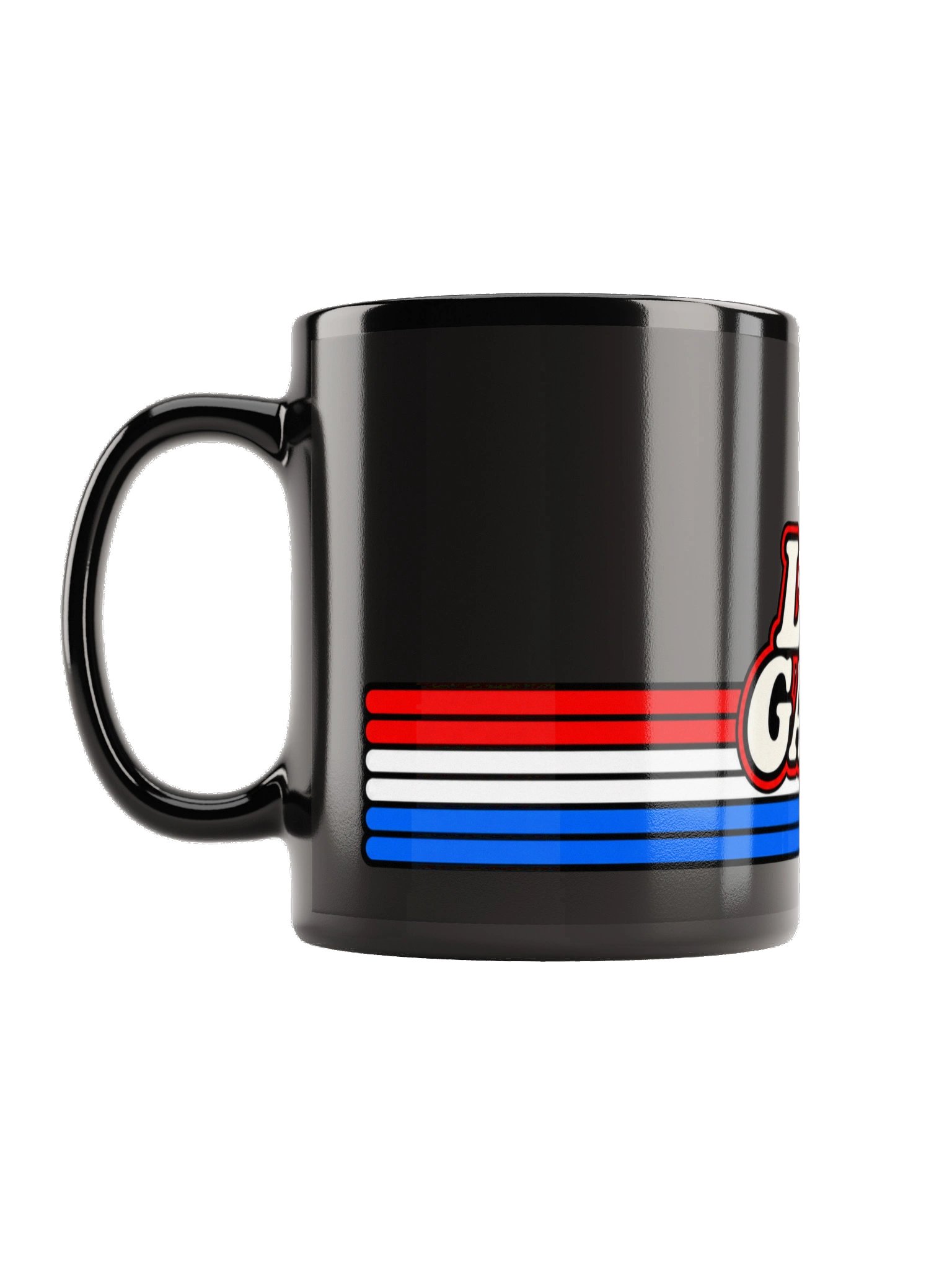 Lee’s Garage Retro Stripes Black Mug product image (4)