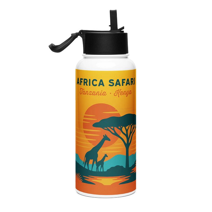 Safari Sunset - Stainless Steel Water Bottle product image (1)
