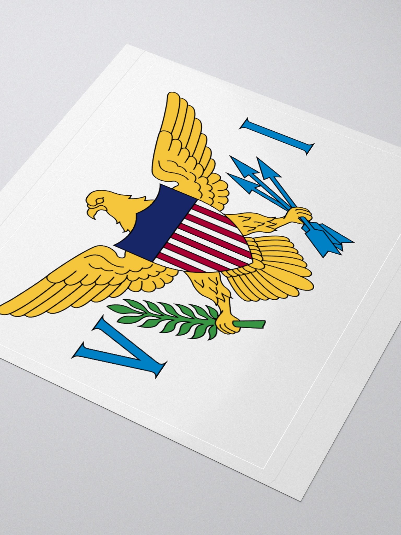 US Virgin Islands Flag Sticker | Eagle and Flames Design | Durable Vinyl | 3 Sizes product image (8)